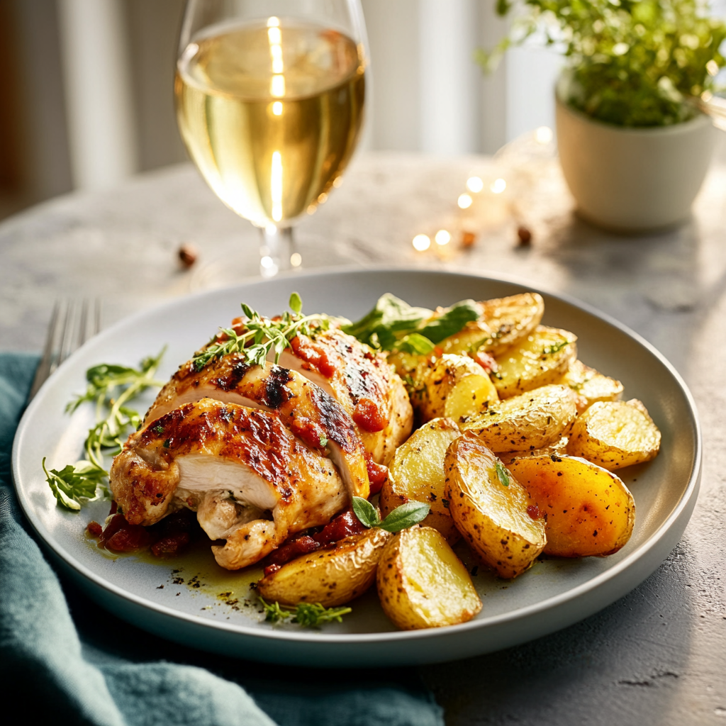 Poulet à l’Italienne et Pommes de Terre Rôties