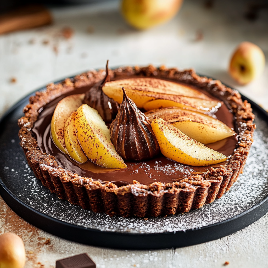 tarte poire chocolat maison depuis recettemoderne
