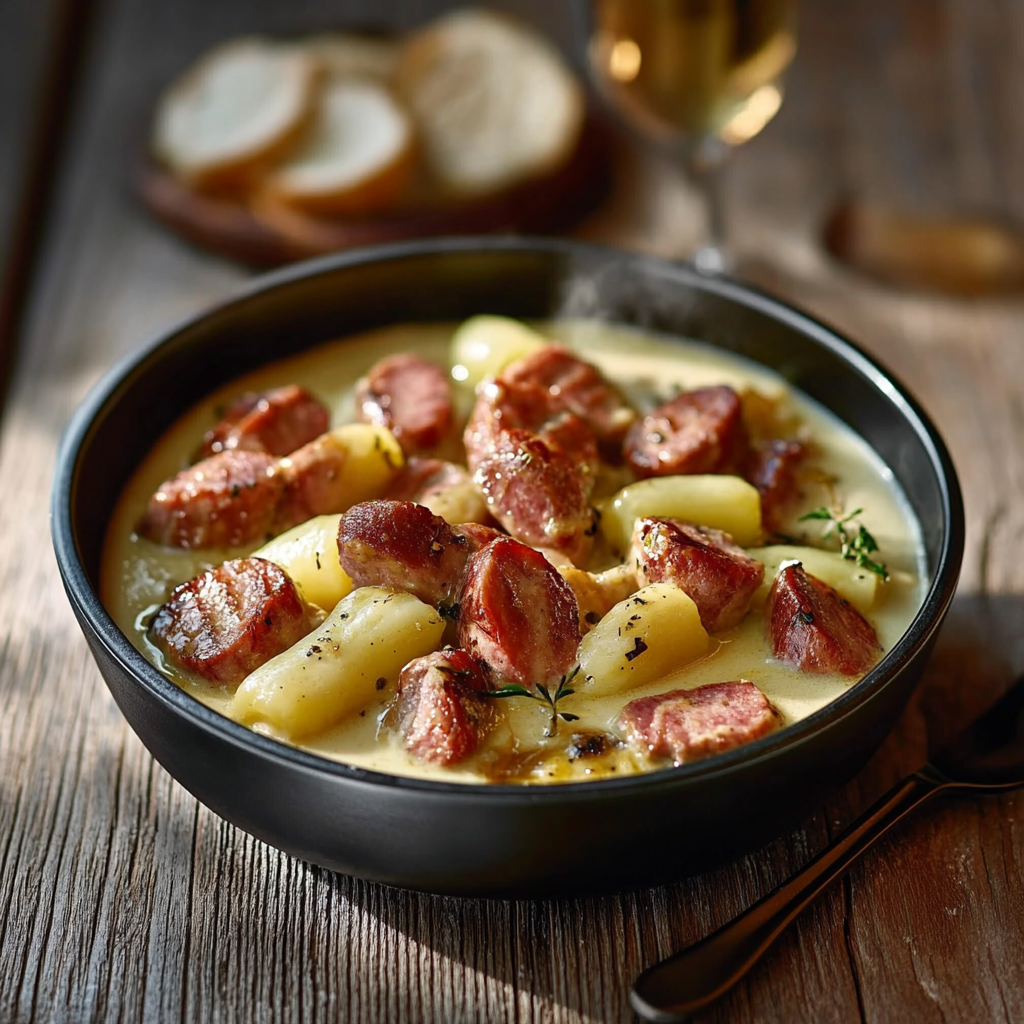 Fondue d’Endives aux Saucisses Fumées depuis recettemoderne