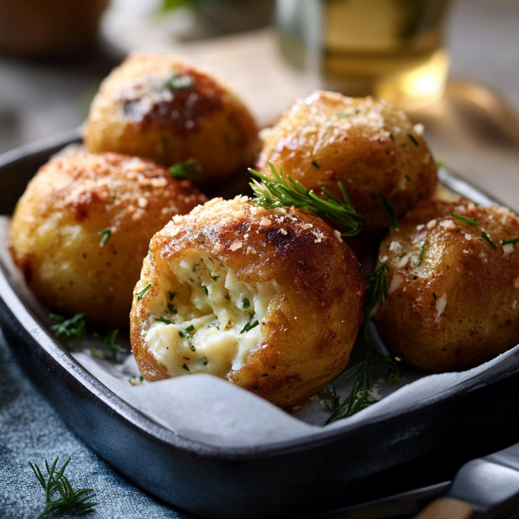 Boulettes pomme de terre épinard et crème parmesan depuis recettemoderne