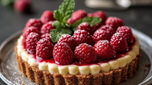 Merveilleuse tarte chiboust aux framboises depuis recettemoerne