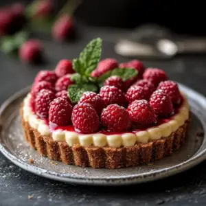 Merveilleuse tarte chiboust aux framboises depuis recettemoerne