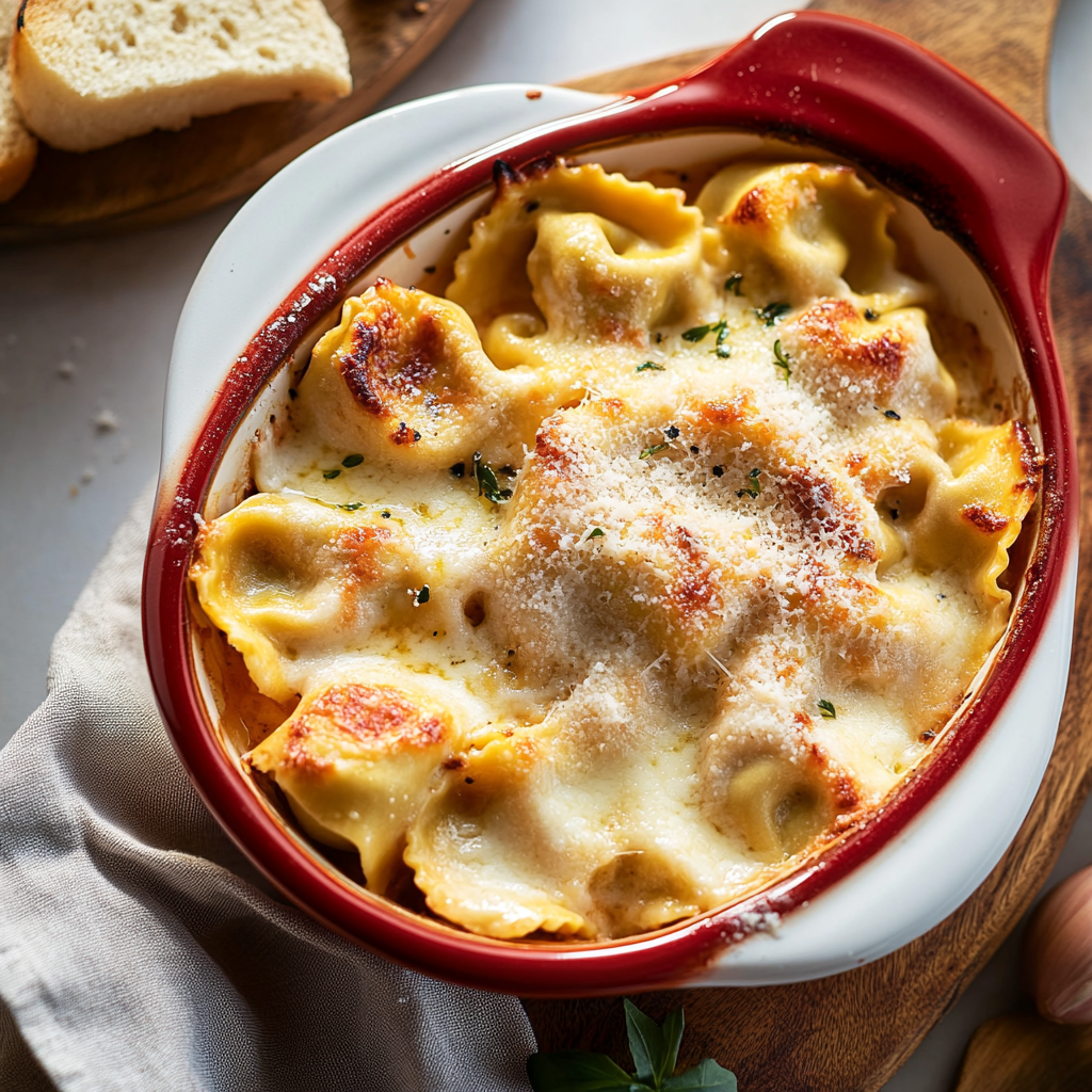 Gratin de Tortellini au Parmesan et Mozzarella