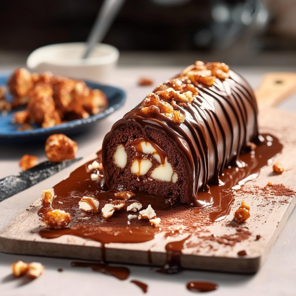 Bûche Caramel Chocolat Délicieuse