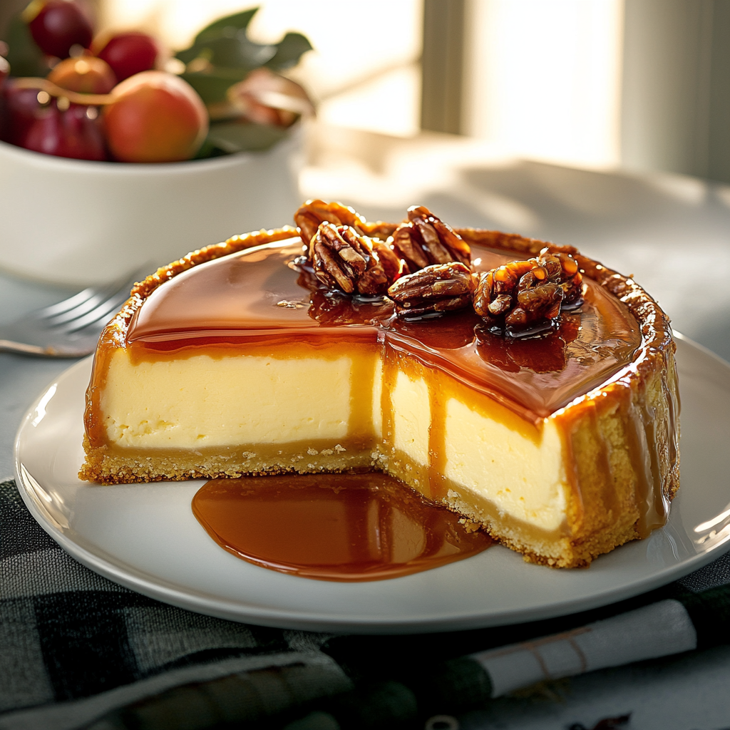 Gâteau au fromage à la tarte aux pacanes et au caramel depuis recettemoderne