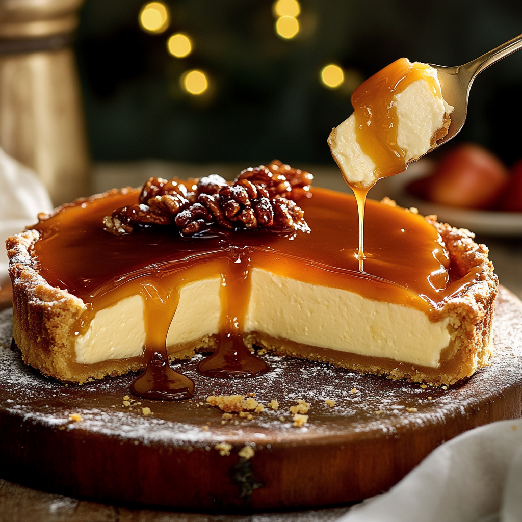 Gâteau au fromage à la tarte aux pacanes et au caramel depuis recettemoderne