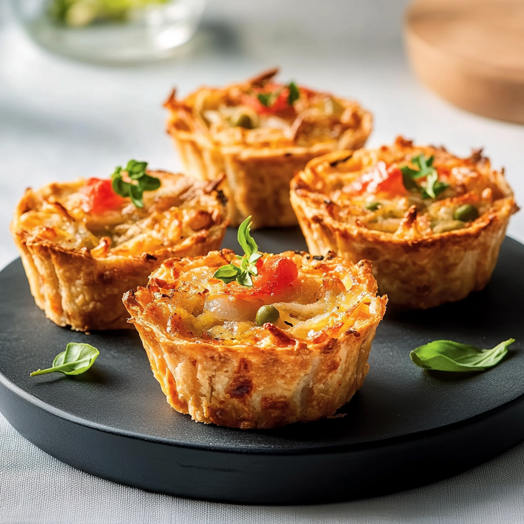 mini-quiches salées avec du poulet mariné depuis recettemoderne
