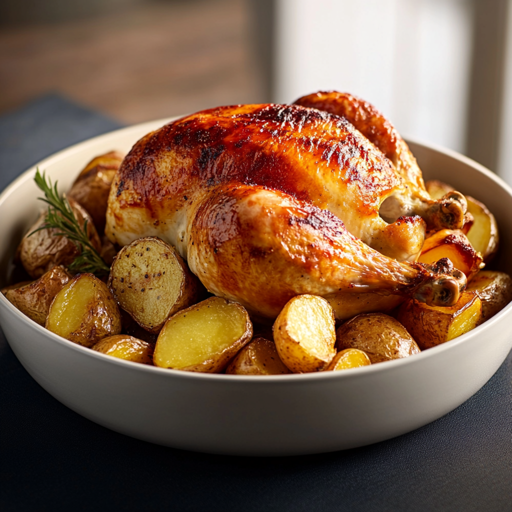 Poulet et pommes de terre au four depuis recettemoderne