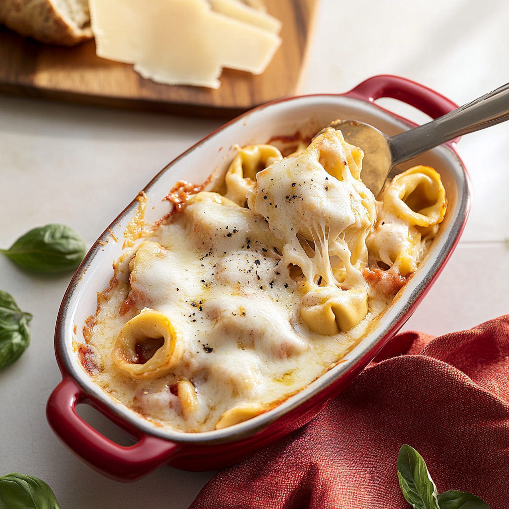 Gratin de Tortellini au Parmesan et Mozzarella