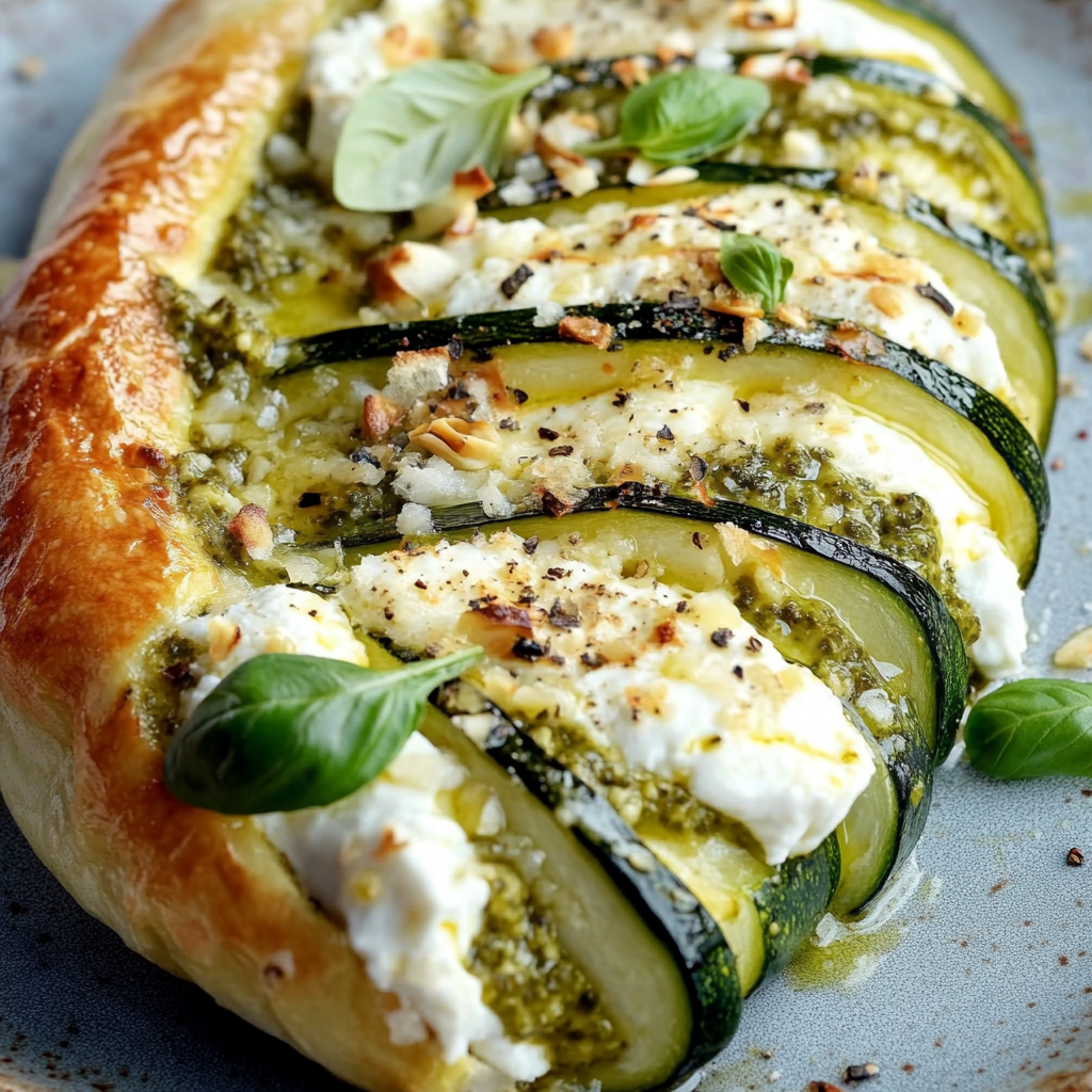 Feuilleté Courgettes, Pesto & Burrata