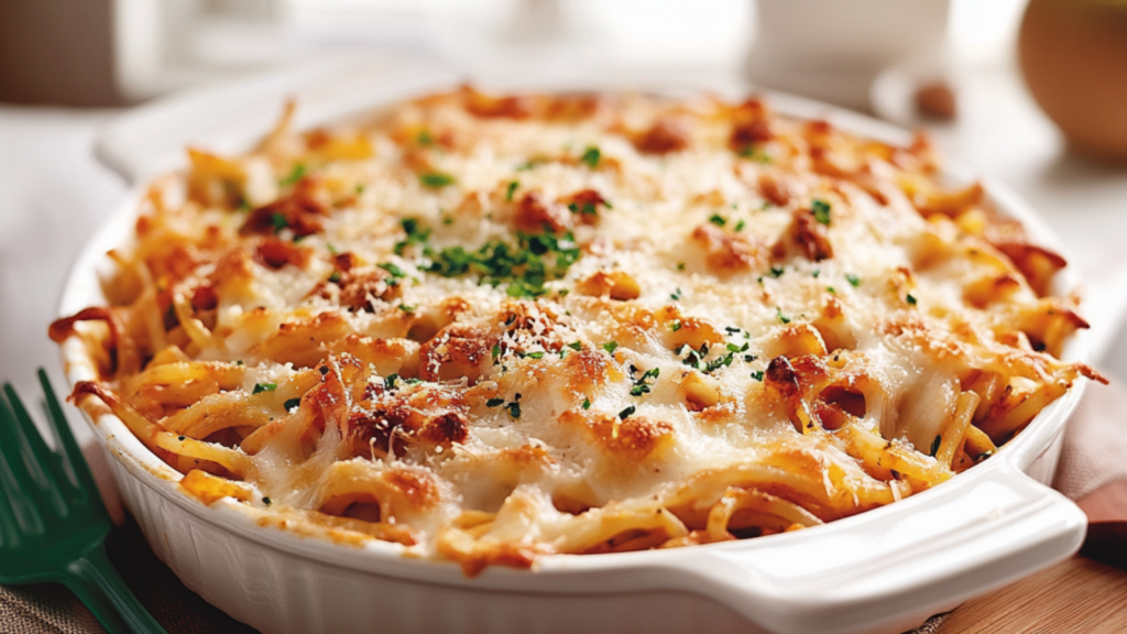 Gratin de spaghetti facile depuis recettemoderne