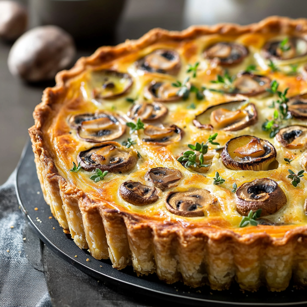 Quiche Légère aux Poireaux et aux Champignons
