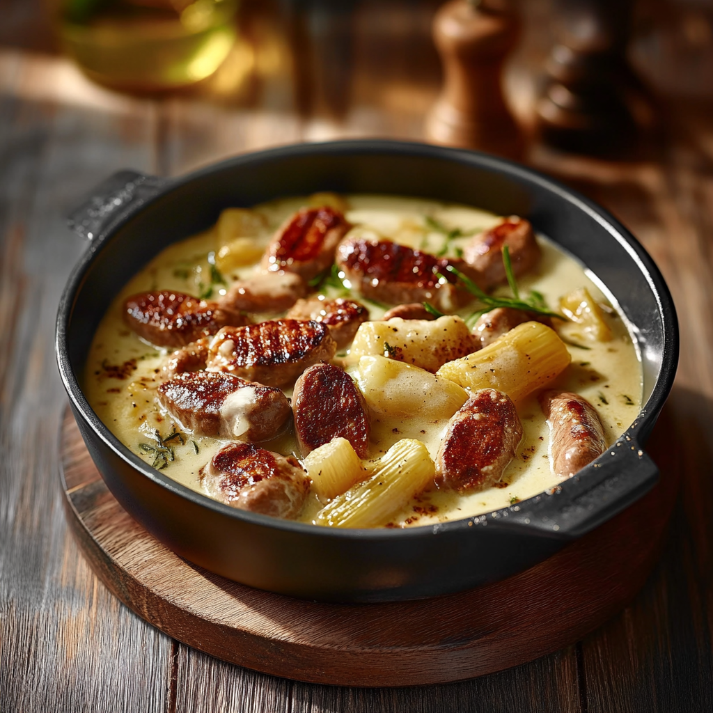 Fondue d’Endives aux Saucisses Fumées depuis recettemoderne