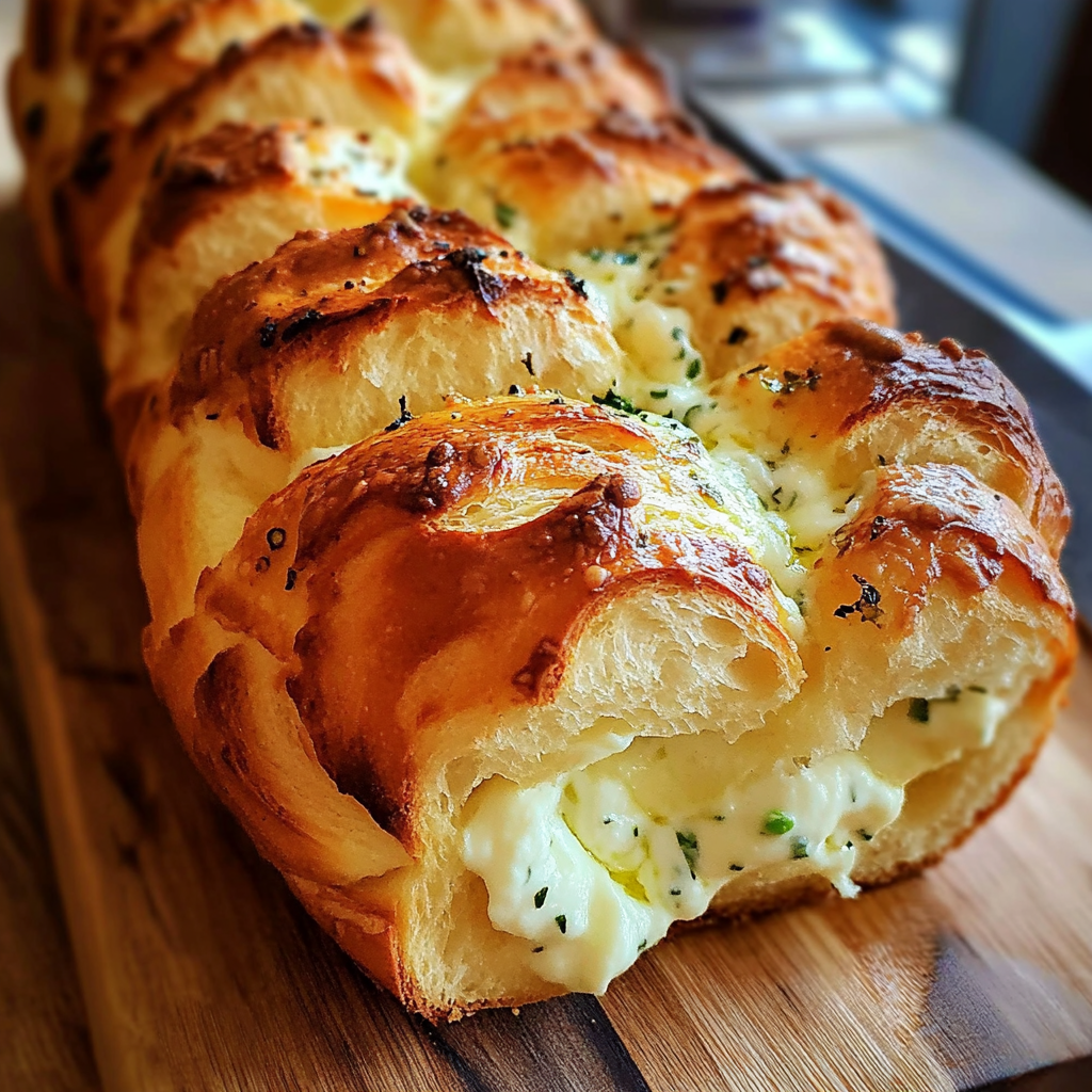 Brioche à Effeuiller au Beurre d'Ail et Mozzarella