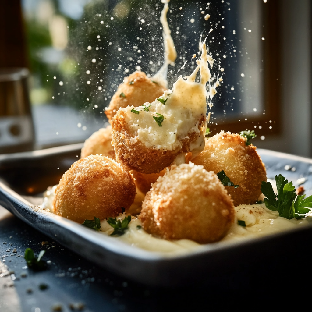 Boulettes pomme de terre épinard et crème parmesan depuis recettemoderne