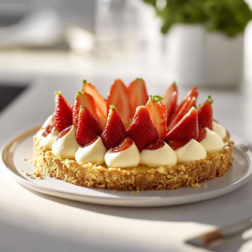 Tarte Vanille Noisette et Fraises