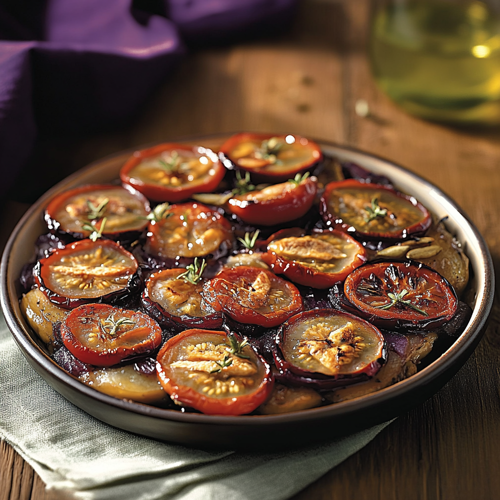 Tatin d’Aubergines aux Tomates Séchées