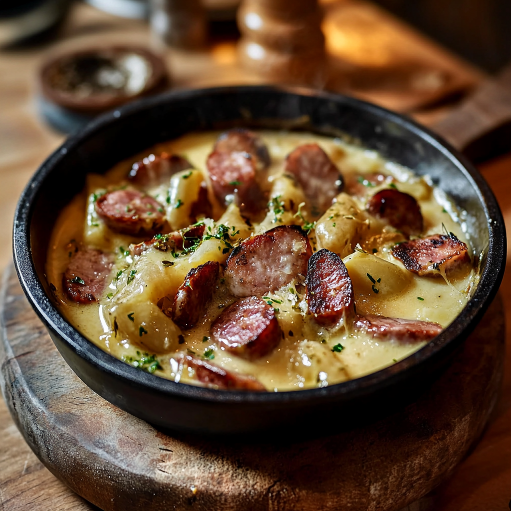 Fondue d’Endives aux Saucisses Fumées depuis recettemoderne
