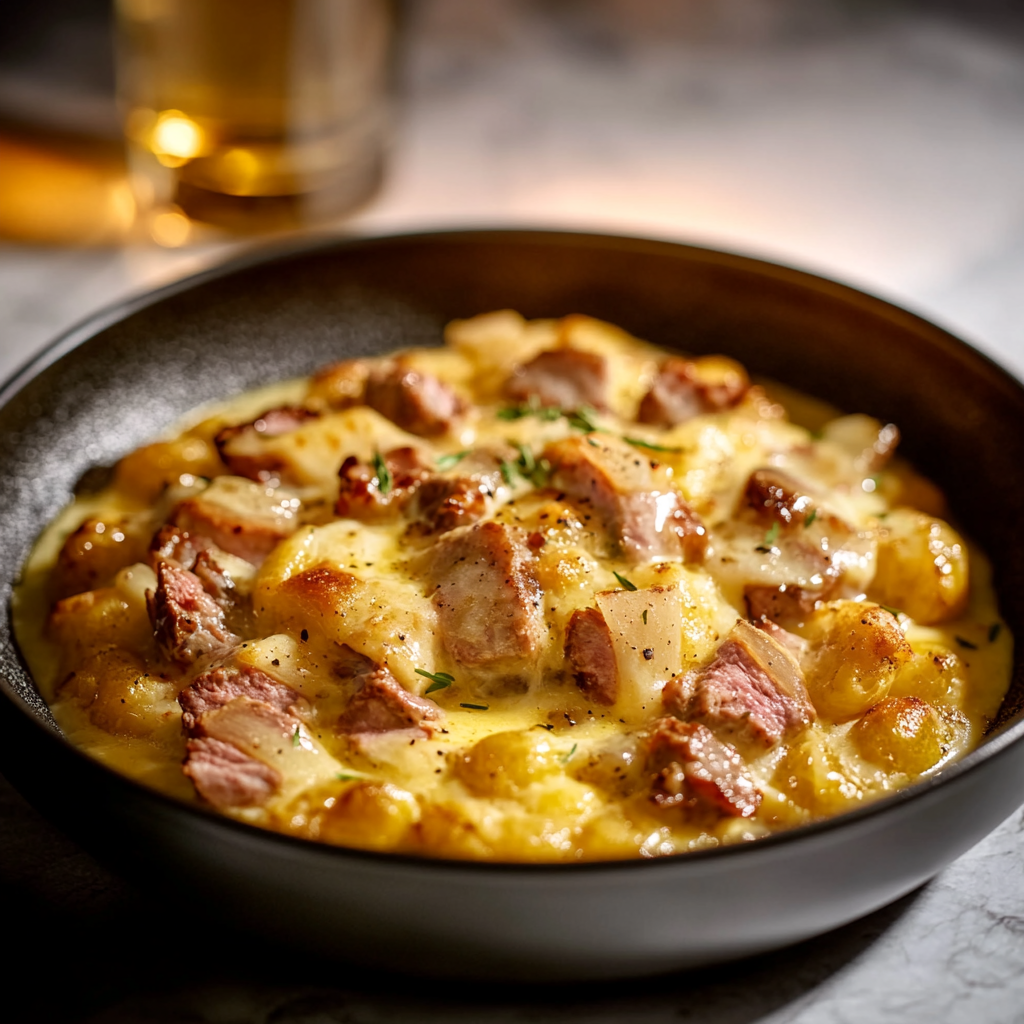 Coquillettes à la viande hachée et raclette depuis recettemoderne