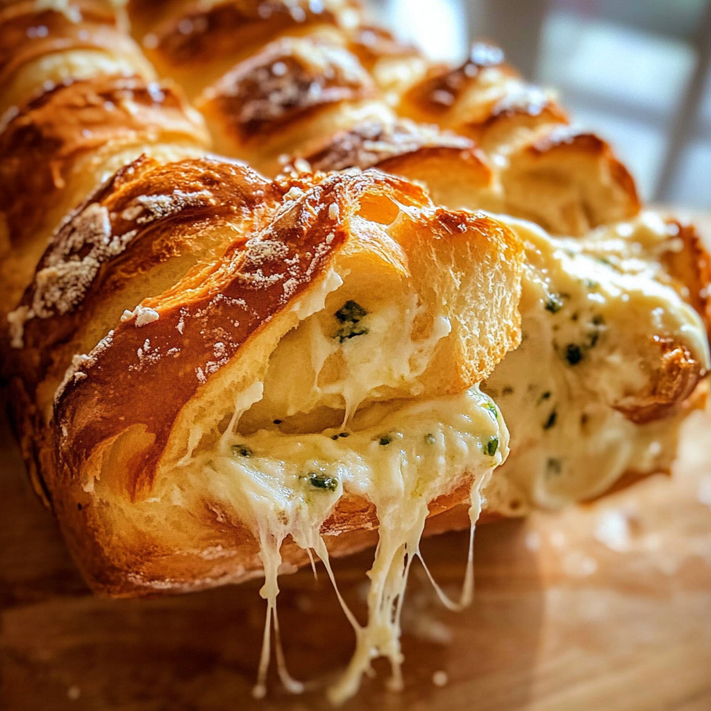 Brioche à Effeuiller au Beurre d'Ail et Mozzarella