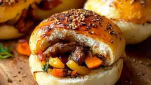 Buns à la viande hachée et légumes depuis recettemoderne