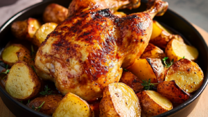 Poulet et pommes de terre au four depuis recettemoderne