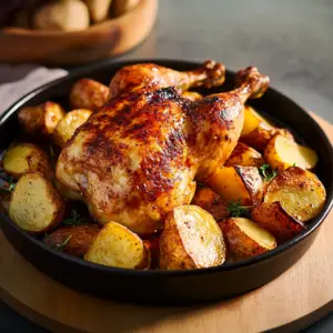 Poulet et pommes de terre au four depuis recettemoderne