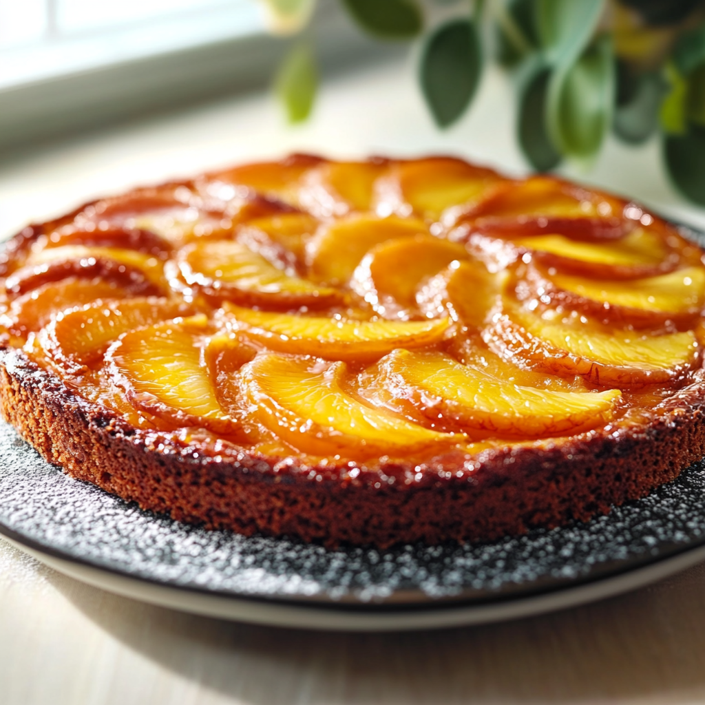 Gâteau aux Pêches Caramélisées