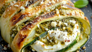Feuilleté Courgettes, Pesto & Burrata