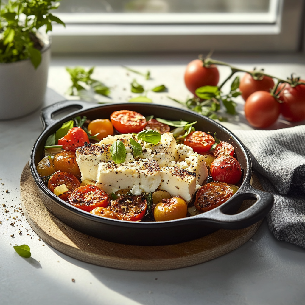 Feta et tomates cerises au four depuis recettemoderne