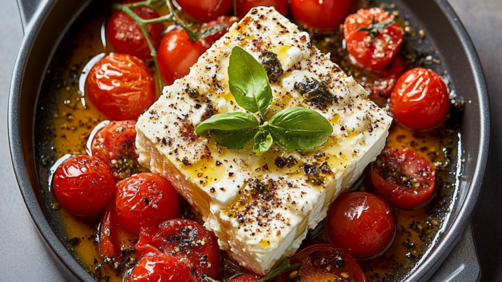Feta et tomates cerises au four depuis recettemoderne