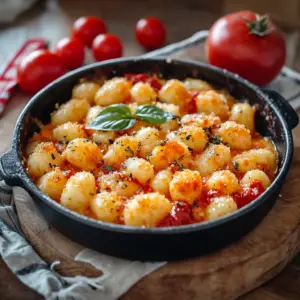 Gnocchis Gratinés à la Sauce Tomate et Dinde