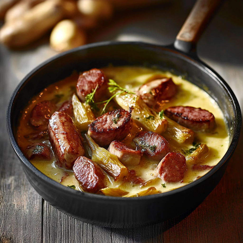 Fondue d’Endives aux Saucisses Fumées depuis recettemoderne