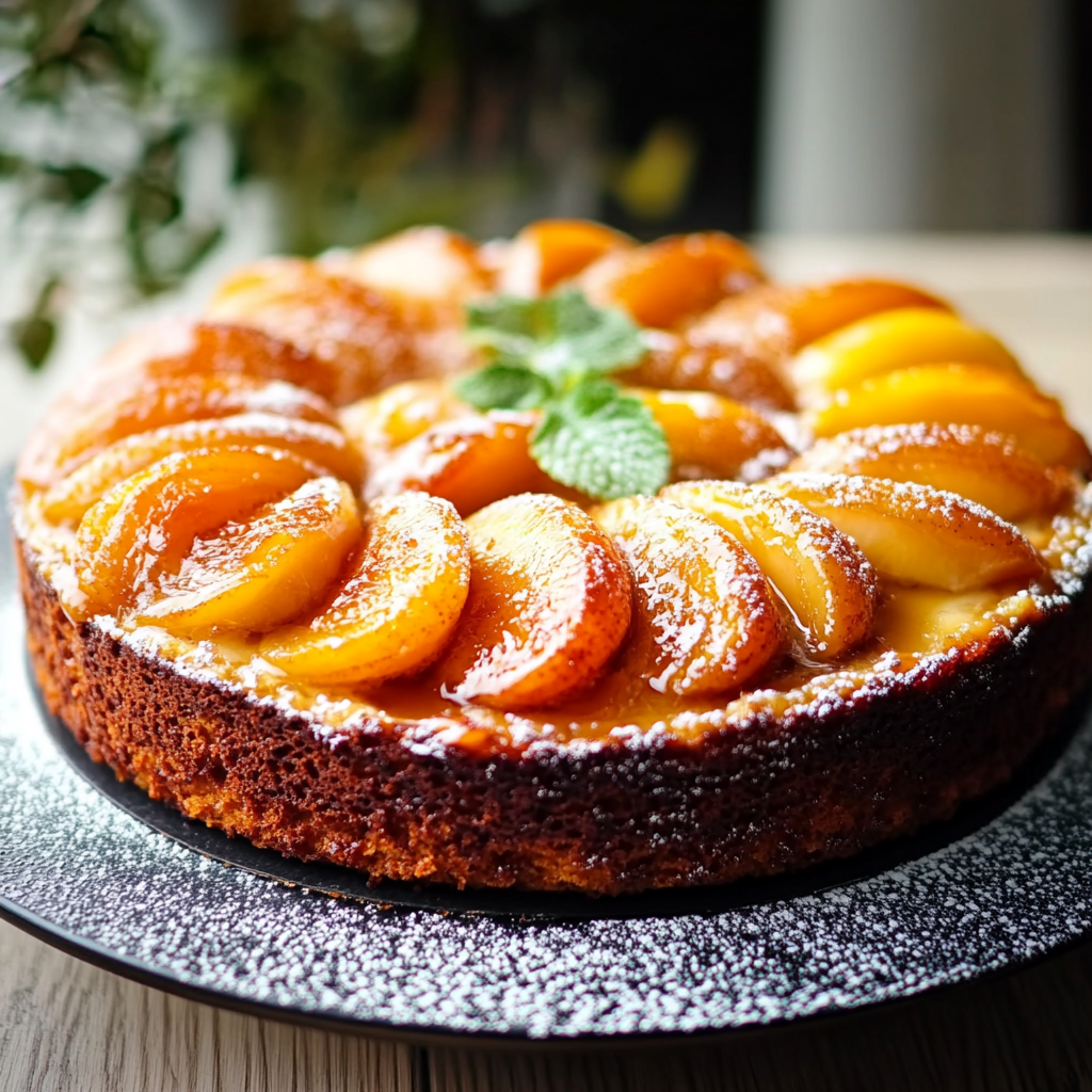 Gâteau aux Pêches Caramélisées