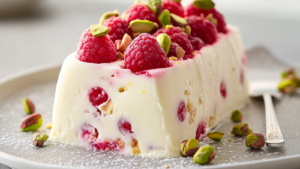 Semifreddo au Yaourt, Framboises et Pistaches