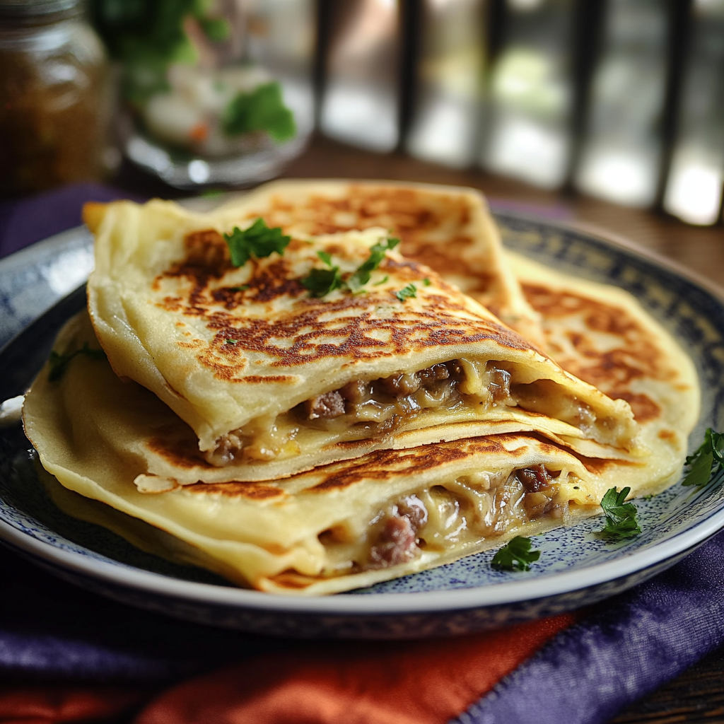 Crêpe turque farcie ou Gözleme depuis recettemoderne