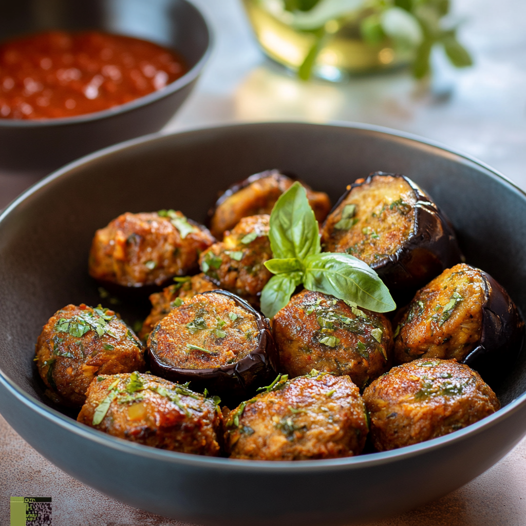 Boulettes d’aubergines aux pois chiches depuis recettemoderne