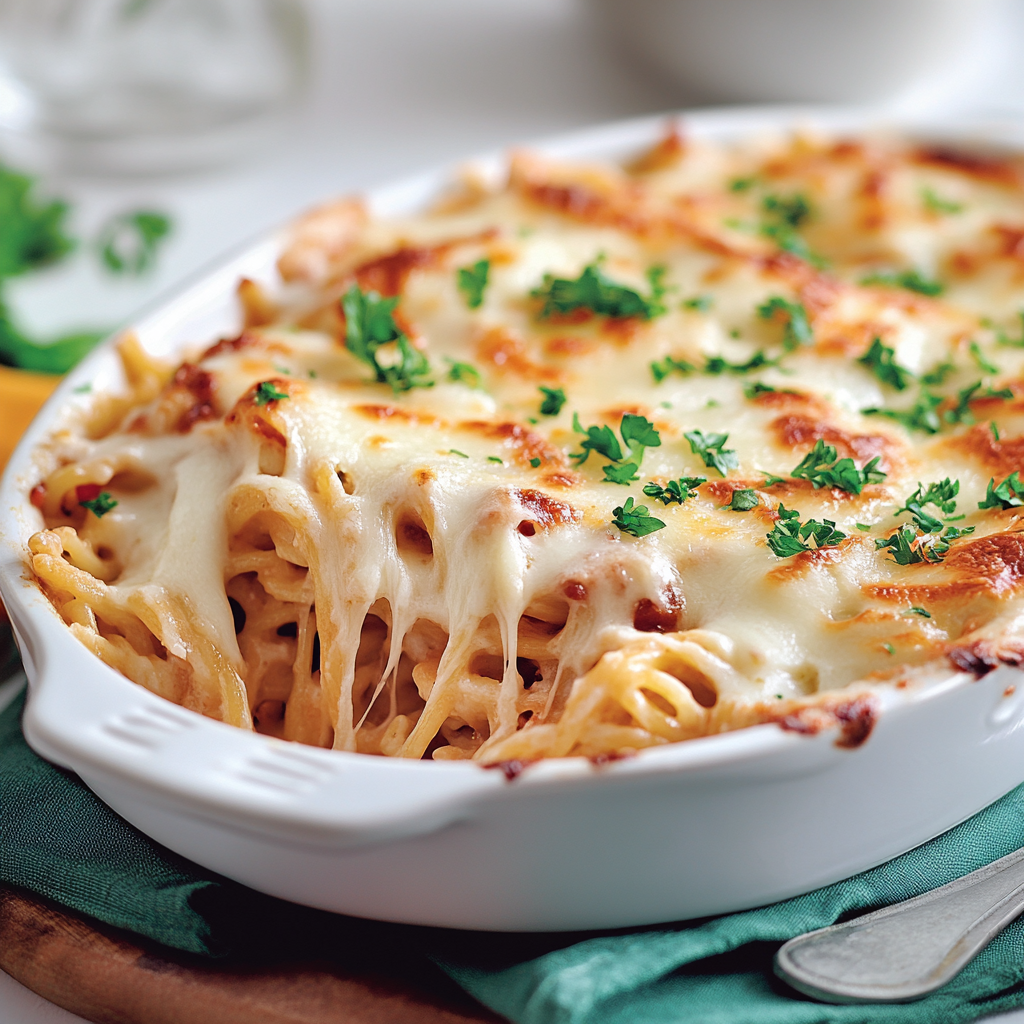 Gratin de spaghetti facile depuis recettemoderne