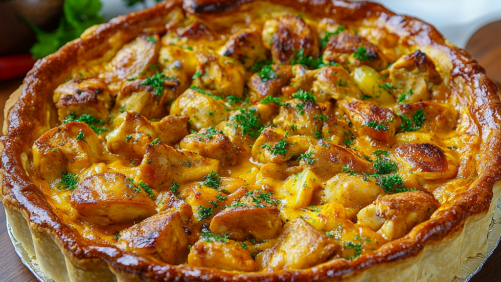 Tarte au poulet au curry depuis recettemodern
