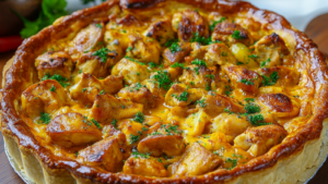 Tarte au poulet au curry depuis recettemodern