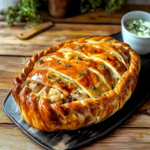 Tourte Tressée au Poulet : Un Plat Réconfortant