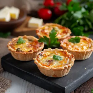 .mini quiches viande hachée au poivrons et fromage depuis recettemoderne