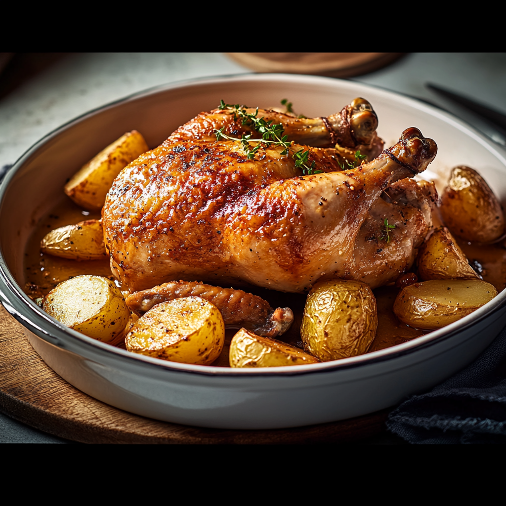 Poulet et pommes de terre au four depuis recettemoderne