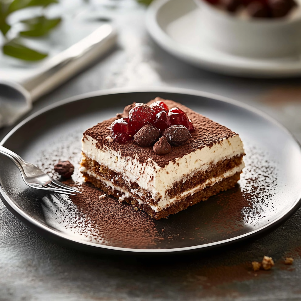Tiramisu Forêt Noire : Un délice revisité au chocolat et cerises