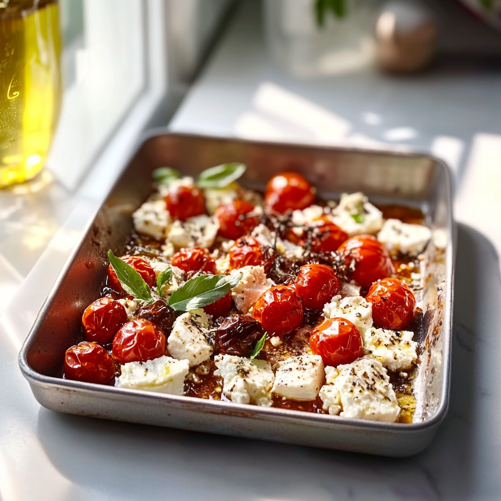 Feta et tomates cerises au four depuis recettemoderne