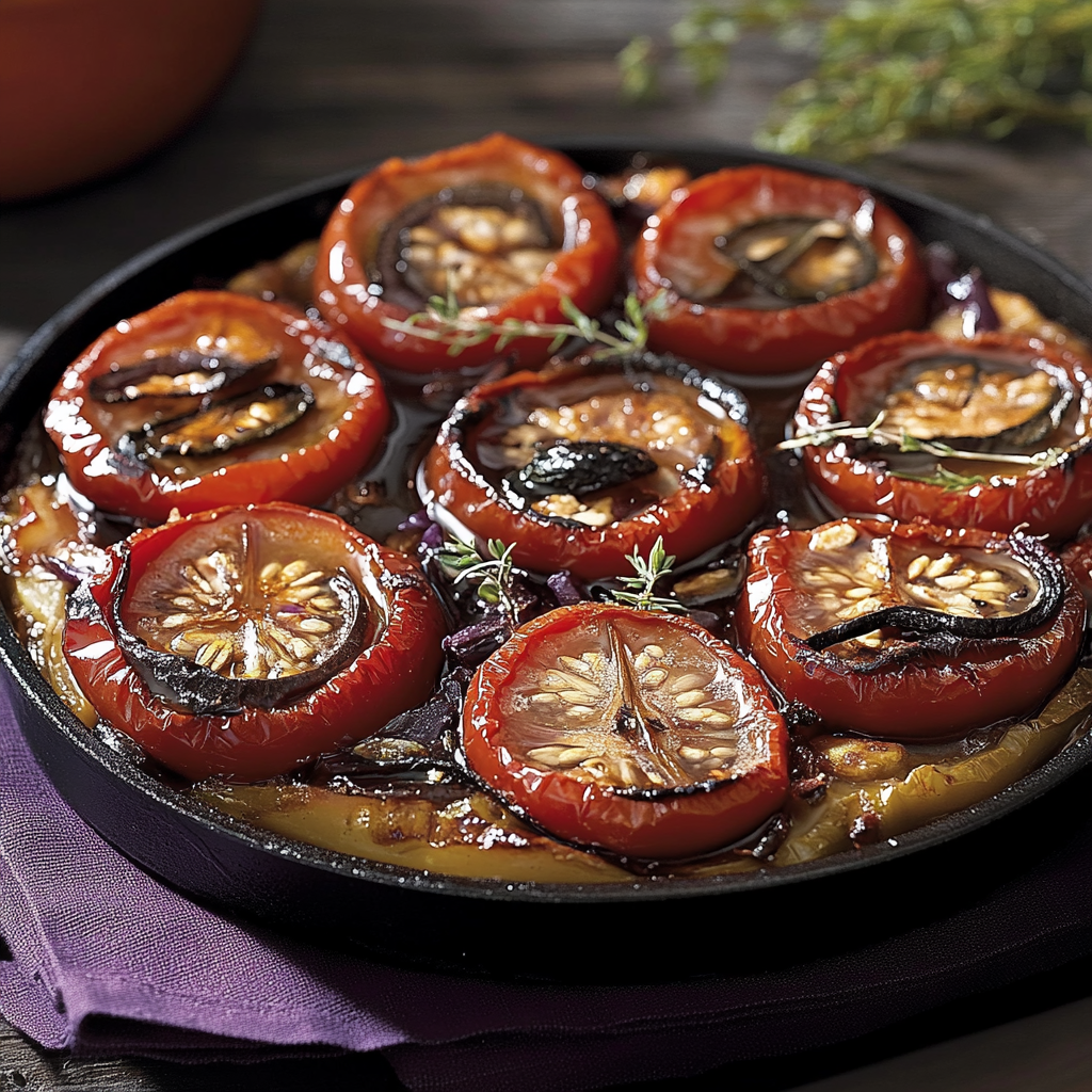 Tatin d’Aubergines aux Tomates Séchées