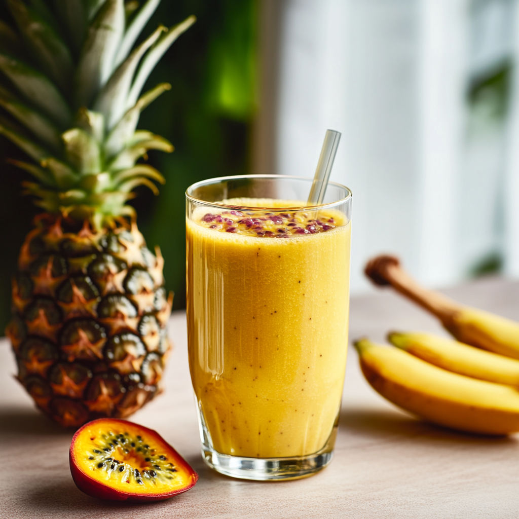 Smoothie Ananas, Passion et Banane : Tropical et Rafraîchissant