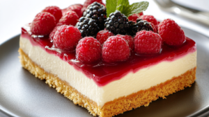 Gâteau léger et moelleux, garni de confiture de framboise depuis recettemoderne