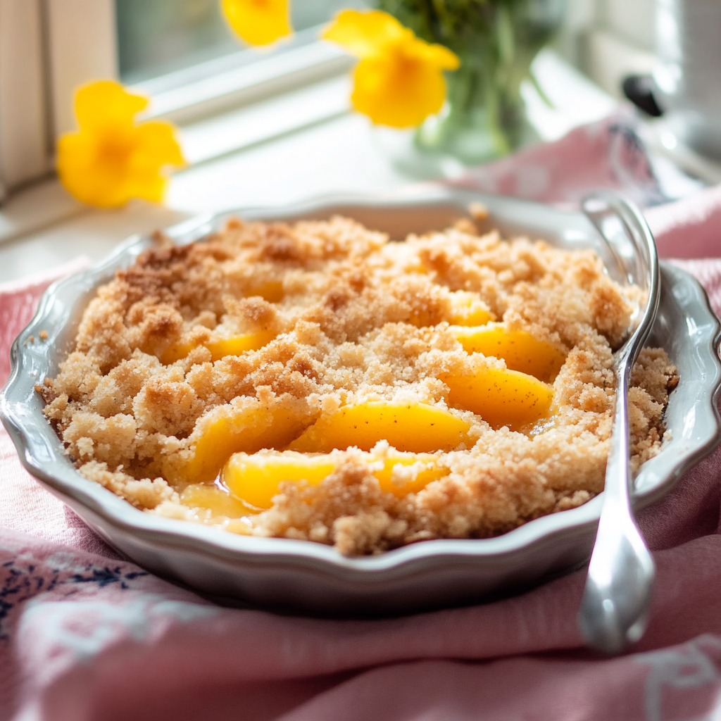 Crumble aux Pêches Facile et Délicieux