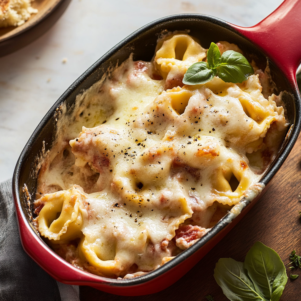 Gratin de Tortellini au Parmesan et Mozzarella